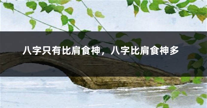八字只有比肩食神，八字比肩食神多