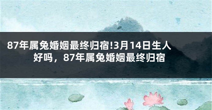 87年属兔婚姻最终归宿!3月14日生人好吗，87年属兔婚姻最终归宿