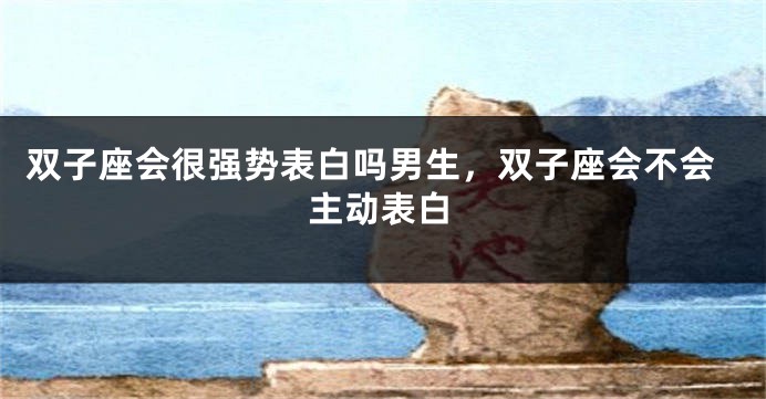 双子座会很强势表白吗男生，双子座会不会主动表白