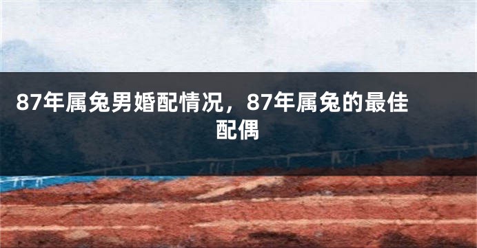 87年属兔男婚配情况，87年属兔的最佳配偶