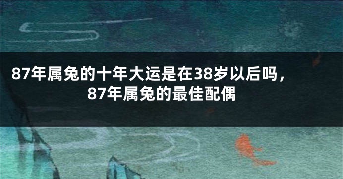 87年属兔的十年大运是在38岁以后吗，87年属兔的最佳配偶