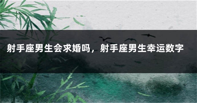 射手座男生会求婚吗，射手座男生幸运数字