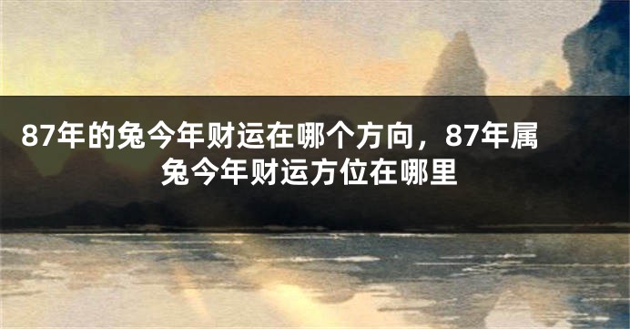 87年的兔今年财运在哪个方向，87年属兔今年财运方位在哪里