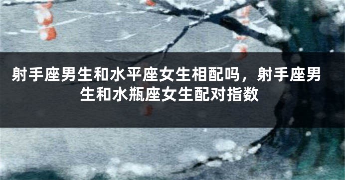 射手座男生和水平座女生相配吗，射手座男生和水瓶座女生配对指数