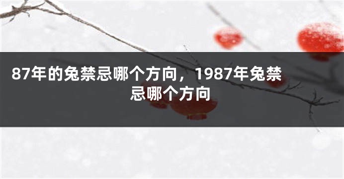 87年的兔禁忌哪个方向，1987年兔禁忌哪个方向