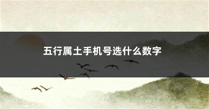 五行属土手机号选什么数字