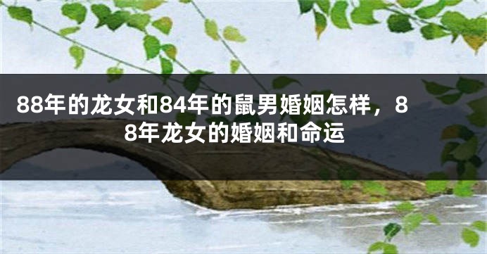 88年的龙女和84年的鼠男婚姻怎样，88年龙女的婚姻和命运
