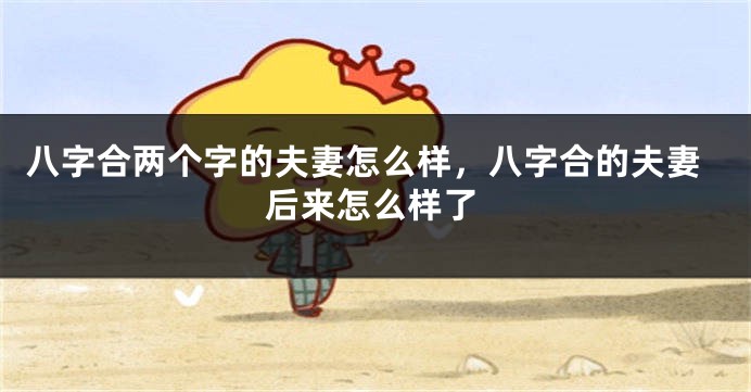 八字合两个字的夫妻怎么样，八字合的夫妻后来怎么样了