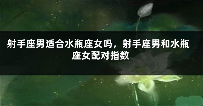 射手座男适合水瓶座女吗，射手座男和水瓶座女配对指数