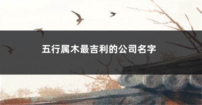 五行属木最吉利的公司名字