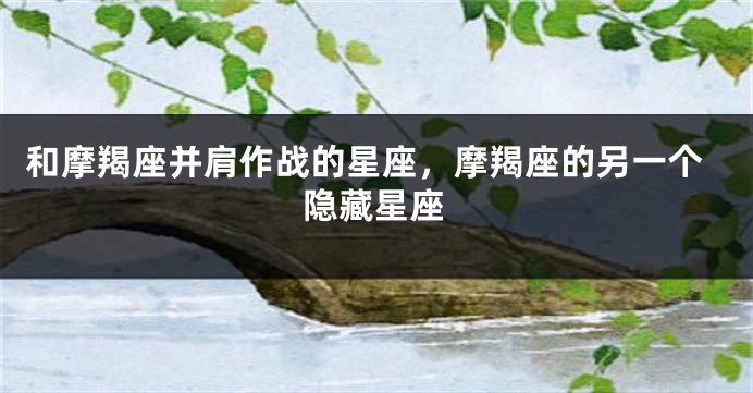 和摩羯座并肩作战的星座，摩羯座的另一个隐藏星座