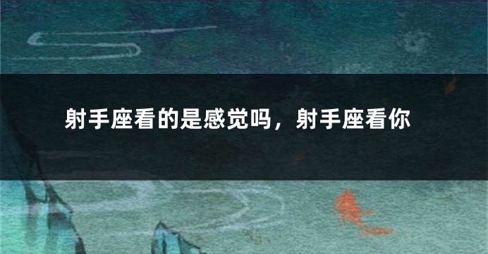 射手座看的是感觉吗，射手座看你