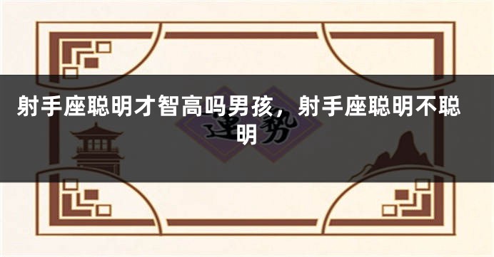 射手座聪明才智高吗男孩，射手座聪明不聪明