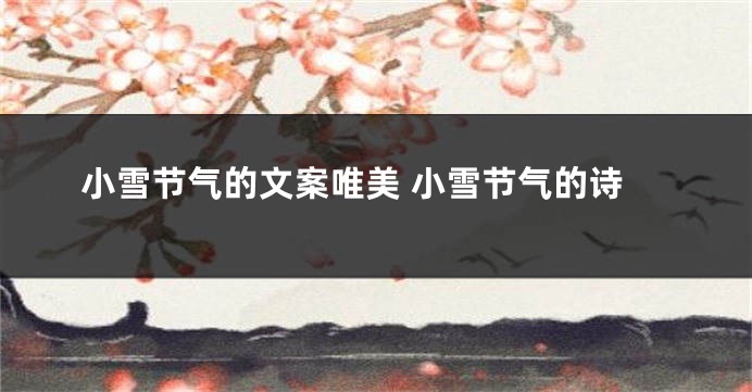 小雪节气的文案唯美 小雪节气的诗