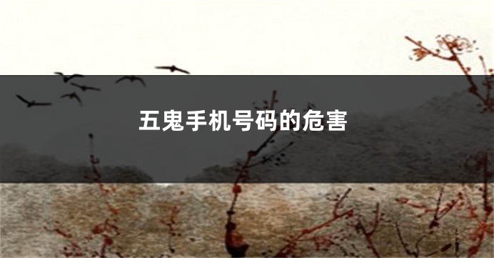 五鬼手机号码的危害