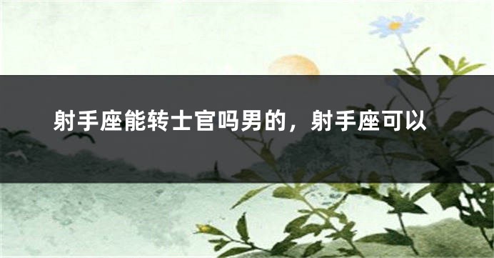 射手座能转士官吗男的，射手座可以