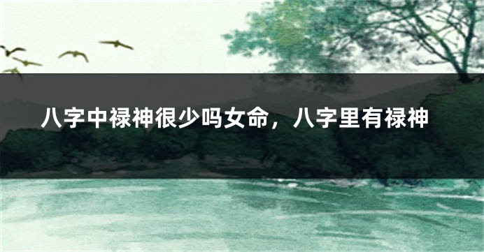 八字中禄神很少吗女命，八字里有禄神