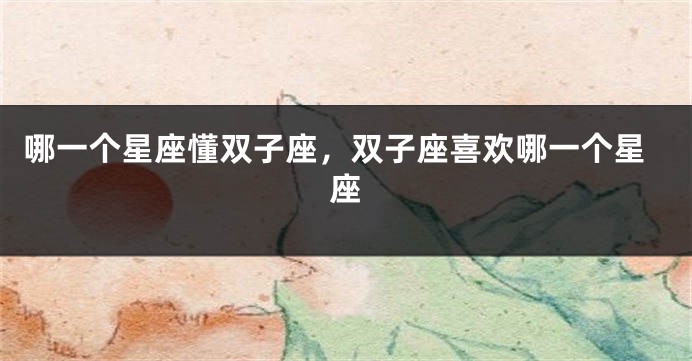 哪一个星座懂双子座，双子座喜欢哪一个星座