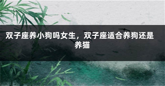 双子座养小狗吗女生，双子座适合养狗还是养猫