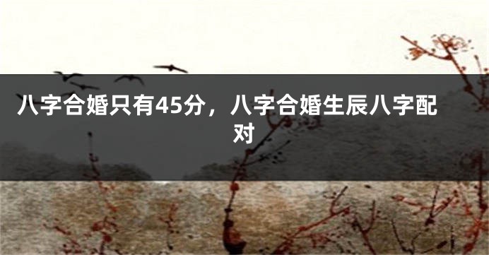 八字合婚只有45分，八字合婚生辰八字配对