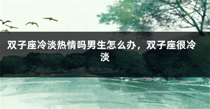 双子座冷淡热情吗男生怎么办，双子座很冷淡