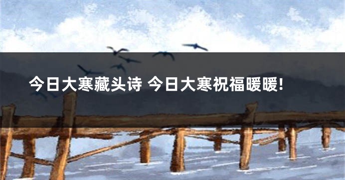 今日大寒藏头诗 今日大寒祝福暖暖!