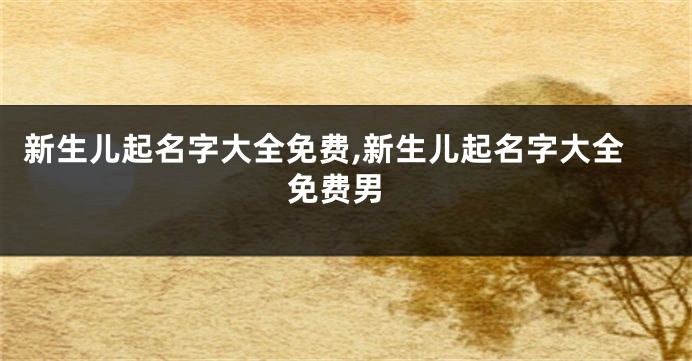 新生儿起名字大全免费,新生儿起名字大全 免费男