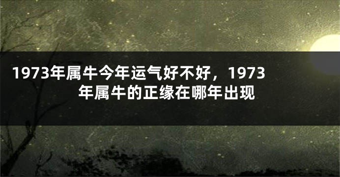 1973年属牛今年运气好不好，1973年属牛的正缘在哪年出现