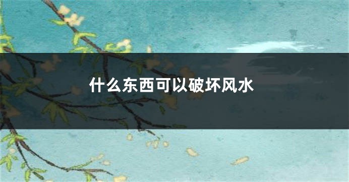 什么东西可以破坏风水