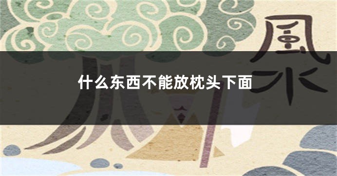 什么东西不能放枕头下面