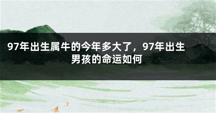 97年出生属牛的今年多大了，97年出生男孩的命运如何