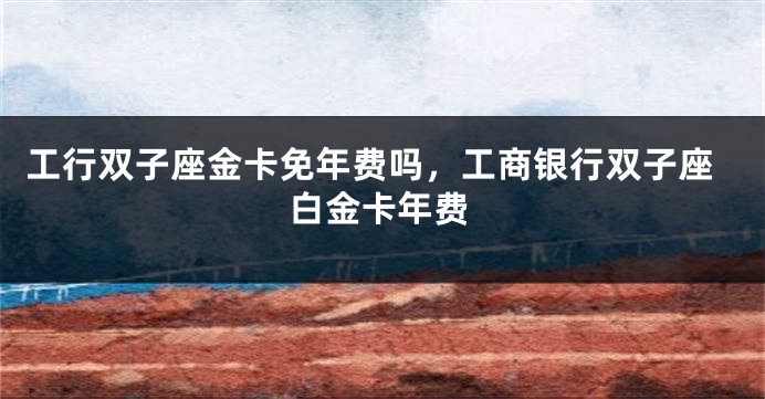 工行双子座金卡免年费吗，工商银行双子座白金卡年费