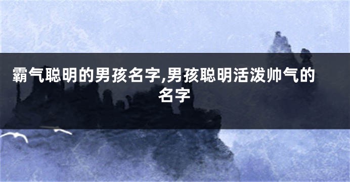 霸气聪明的男孩名字,男孩聪明活泼帅气的名字