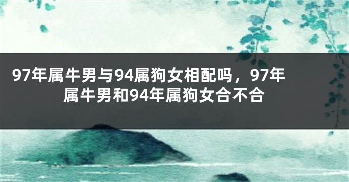 97年属牛男与94属狗女相配吗，97年属牛男和94年属狗女合不合