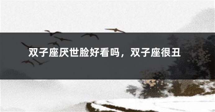双子座厌世脸好看吗，双子座很丑