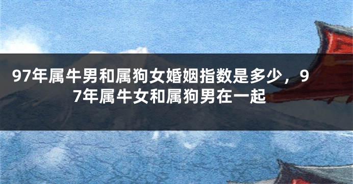 97年属牛男和属狗女婚姻指数是多少，97年属牛女和属狗男在一起