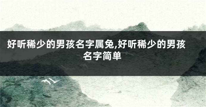 好听稀少的男孩名字属兔,好听稀少的男孩名字简单