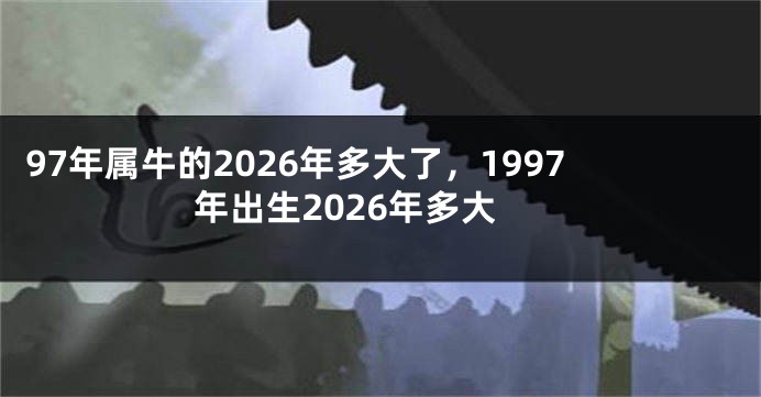 97年属牛的2026年多大了，1997年出生2026年多大