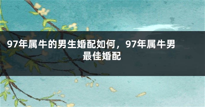 97年属牛的男生婚配如何，97年属牛男最佳婚配