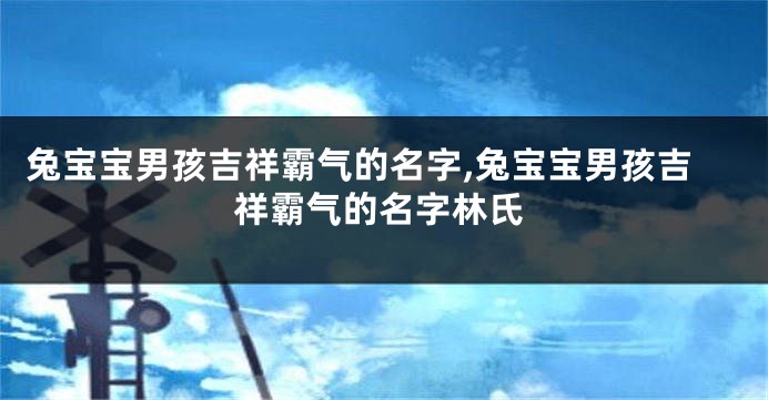 兔宝宝男孩吉祥霸气的名字,兔宝宝男孩吉祥霸气的名字林氏