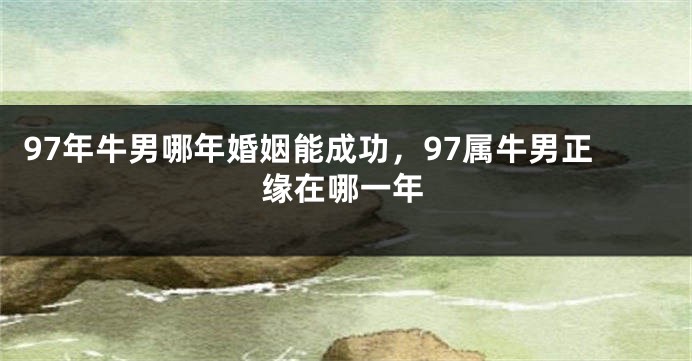 97年牛男哪年婚姻能成功，97属牛男正缘在哪一年