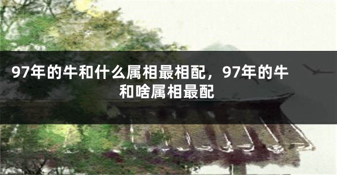 97年的牛和什么属相最相配，97年的牛和啥属相最配