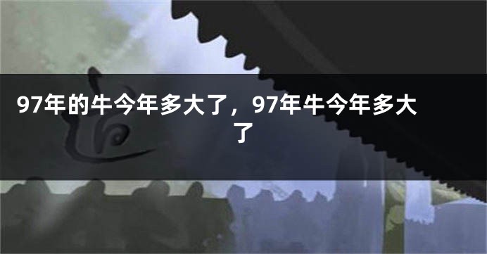 97年的牛今年多大了，97年牛今年多大了