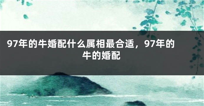 97年的牛婚配什么属相最合适，97年的牛的婚配