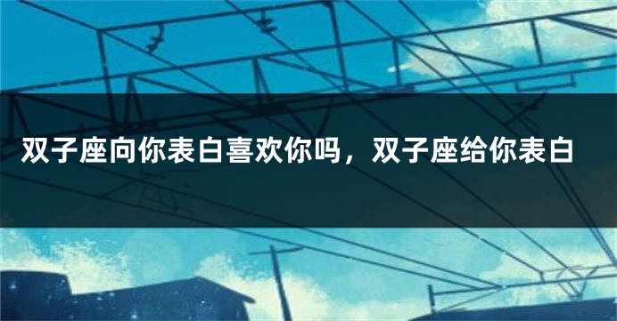 双子座向你表白喜欢你吗，双子座给你表白