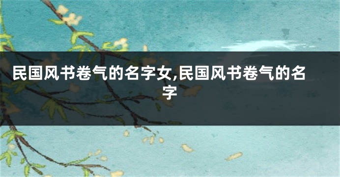 民国风书卷气的名字女,民国风书卷气的名字