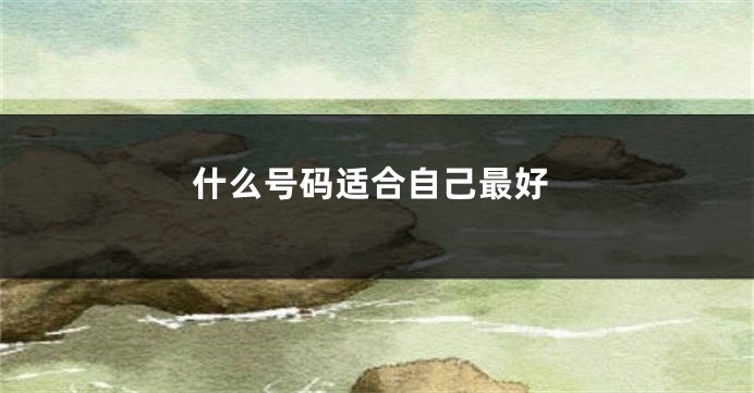 什么号码适合自己最好
