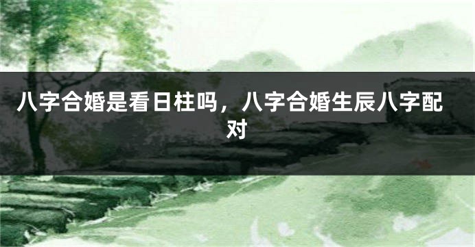 八字合婚是看日柱吗，八字合婚生辰八字配对