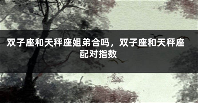 双子座和天秤座姐弟合吗，双子座和天秤座配对指数