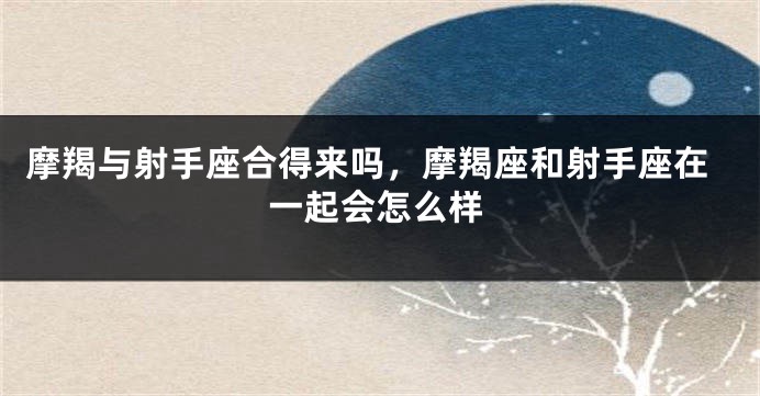 摩羯与射手座合得来吗，摩羯座和射手座在一起会怎么样